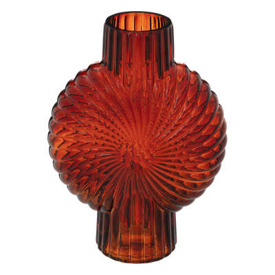 Glass Shell Vase Ruby H25 Gift