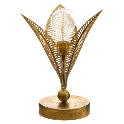 Gold Metal Led Leaf Lamp 25cm Gift