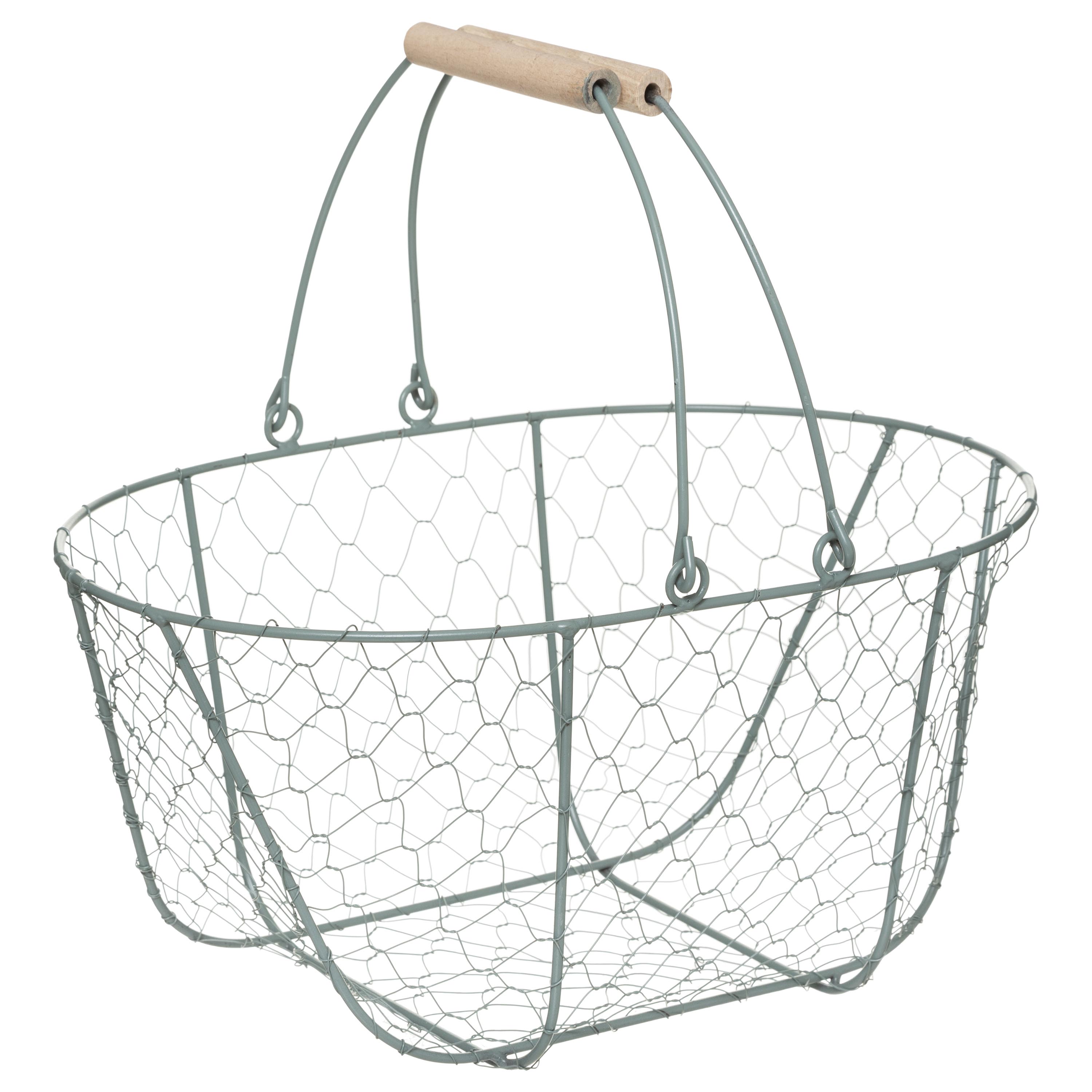 Metal Basket Green 38x23cm Gift