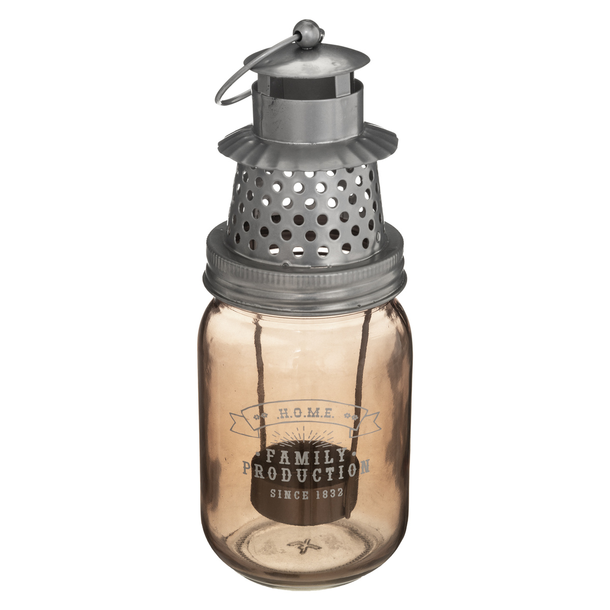 Glass Lantern Tealight Holder Blush 21cm Gift