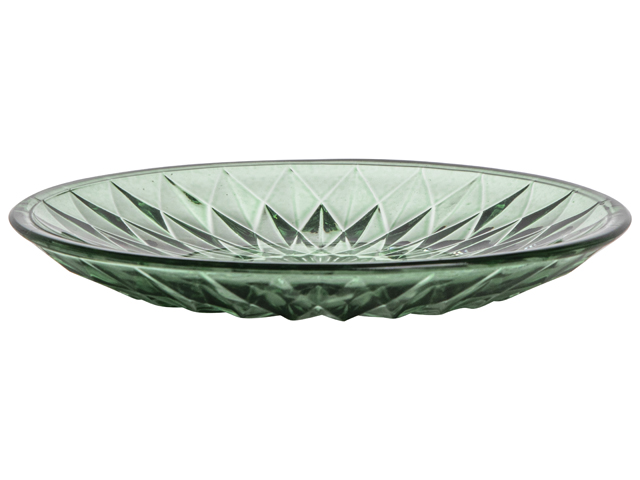 Plate Glass D19.7cm Green Gift