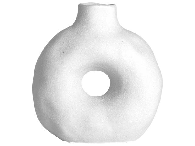 Vase Round 14.2x7x15cm White Gift