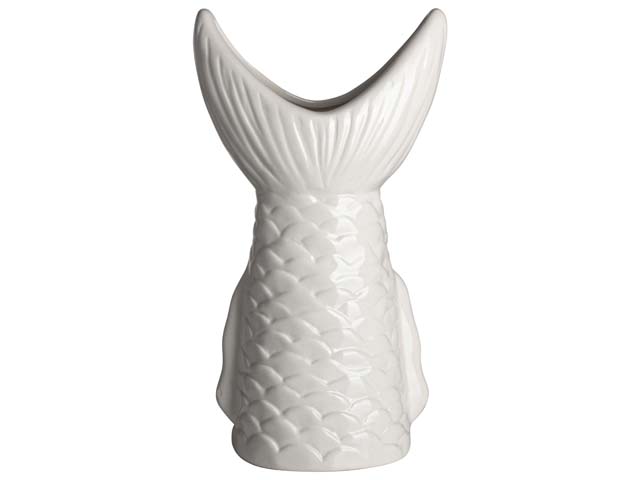 Vase Fish Tail 25x10.2x26.5cm White Gift