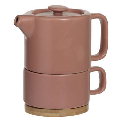 Teapot W/ Cup Pastel Terra Gift