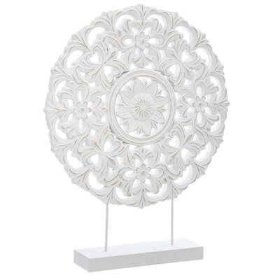 Circle Engraved White Deco Stand H48 Gift