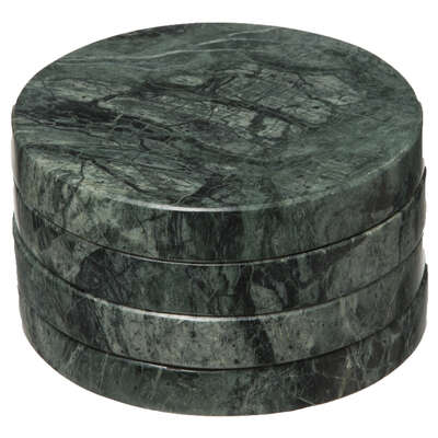 Set 4 Coasters Green Marble D10 Gift