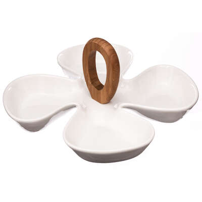 Aperitive Plate White Bamboo Gift