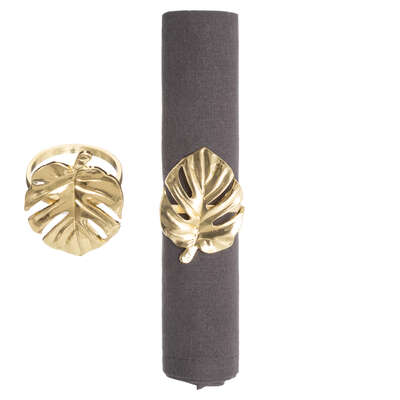Gold Leaf Napkin Ring X2 Gift