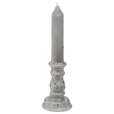 Pillar Candle Sticks Glitter H20.5 Silver Gift