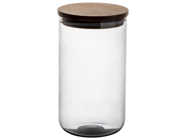 Glass Storage Jar 1000ml Grey Gift