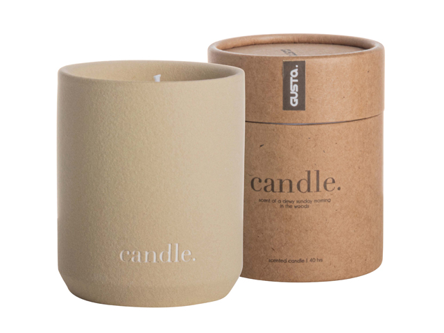 Scented Candle D8x10cm Taupe Gift