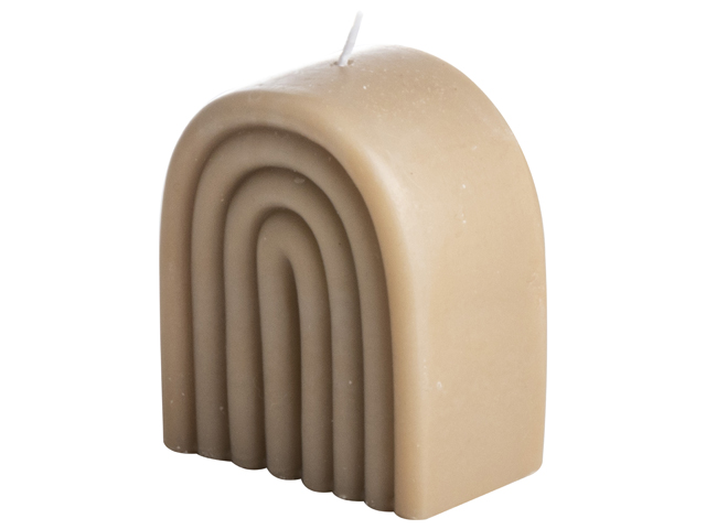 Rainbow Candle 4x6.8x8cm - Taupe Gift