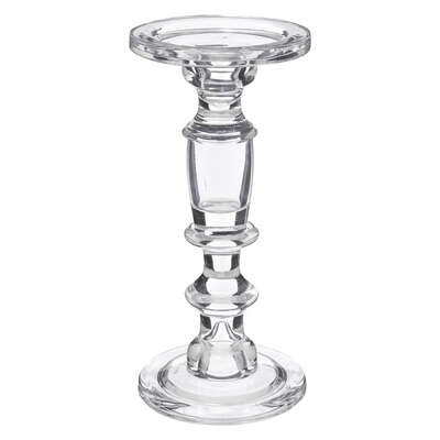 Glass Candle Holder Clr H24.5 Gift