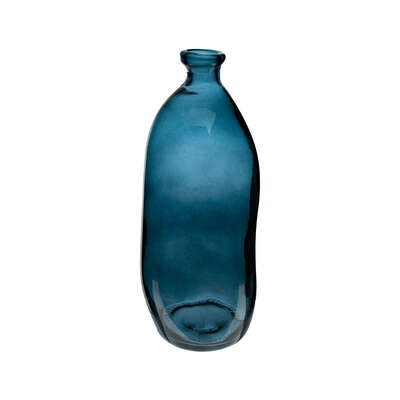 Bottle Recycled Glass Blue H51 Gift