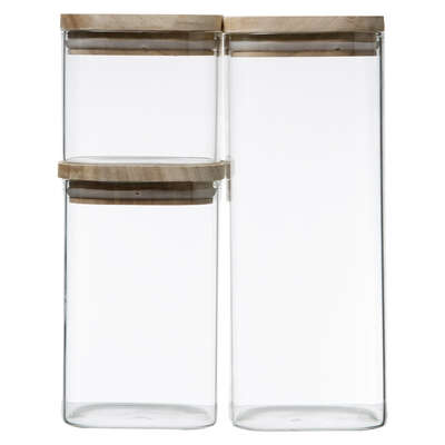 Storage Jar With Lid Set X3 Gift