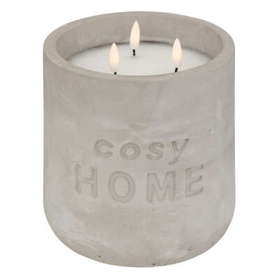 Led Candle Cosy Grey 18cm Gift