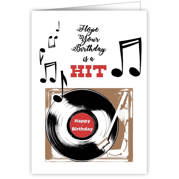 Greetings Card Happy Birthday Hit Record Gift