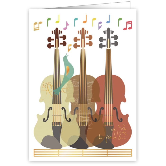 Greetings Card Three Violins Gift