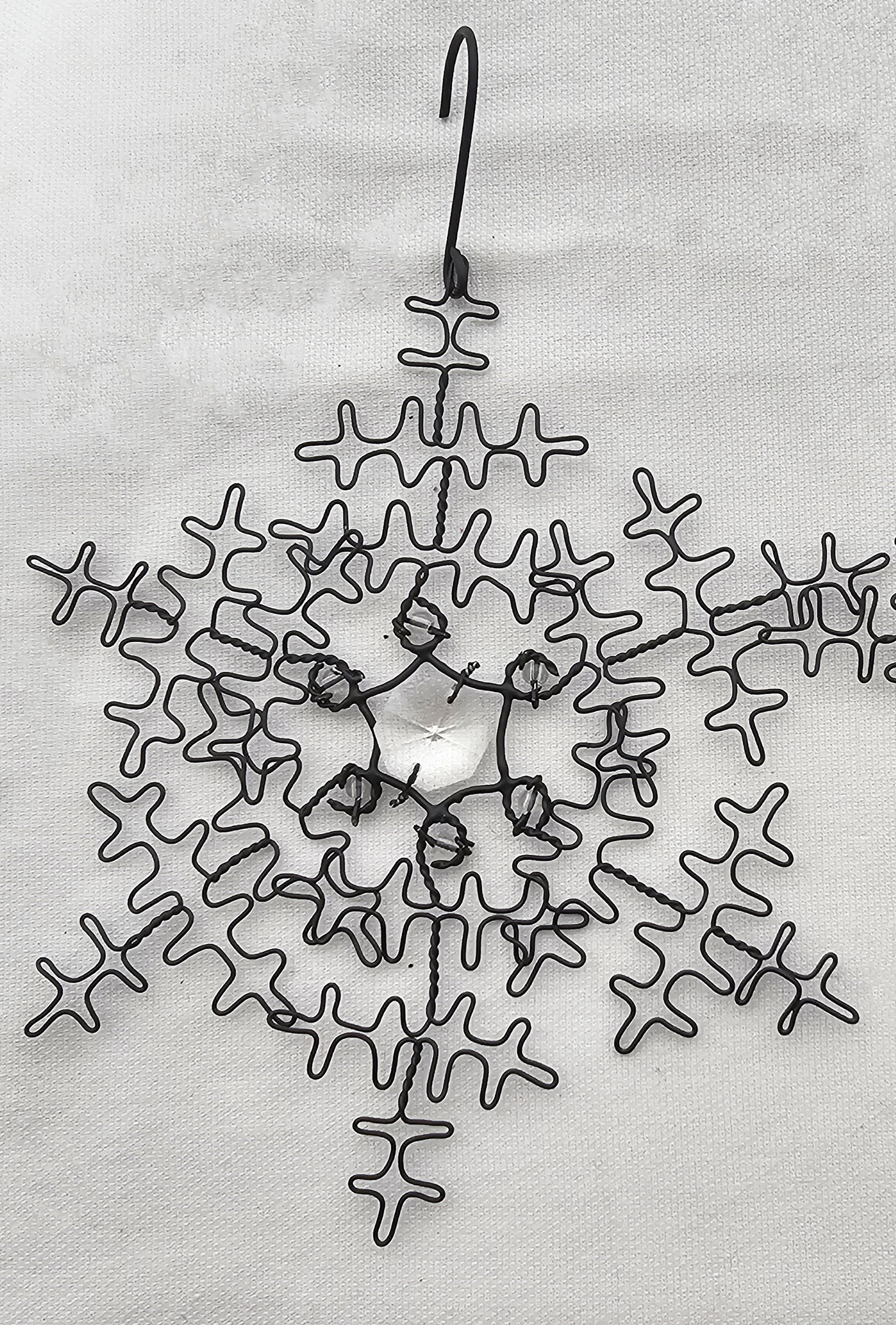 Beaded Black Snowflake Hanging Decoration Gift