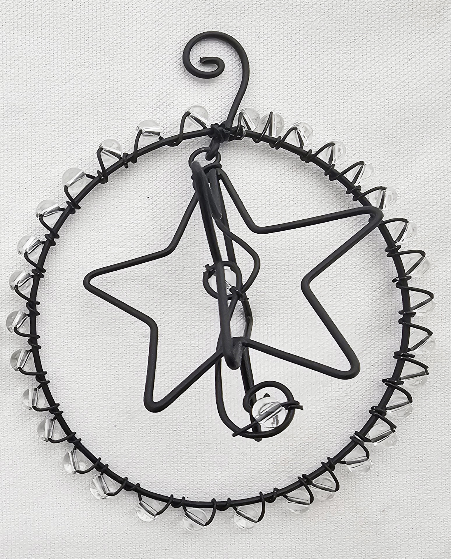 Beaded Black Star Hanging Decoration Gift