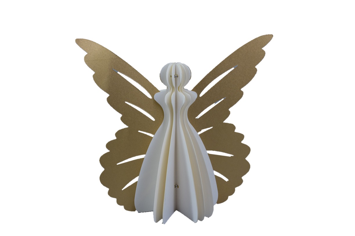 Paper Angel White Gold Wings Large Gift