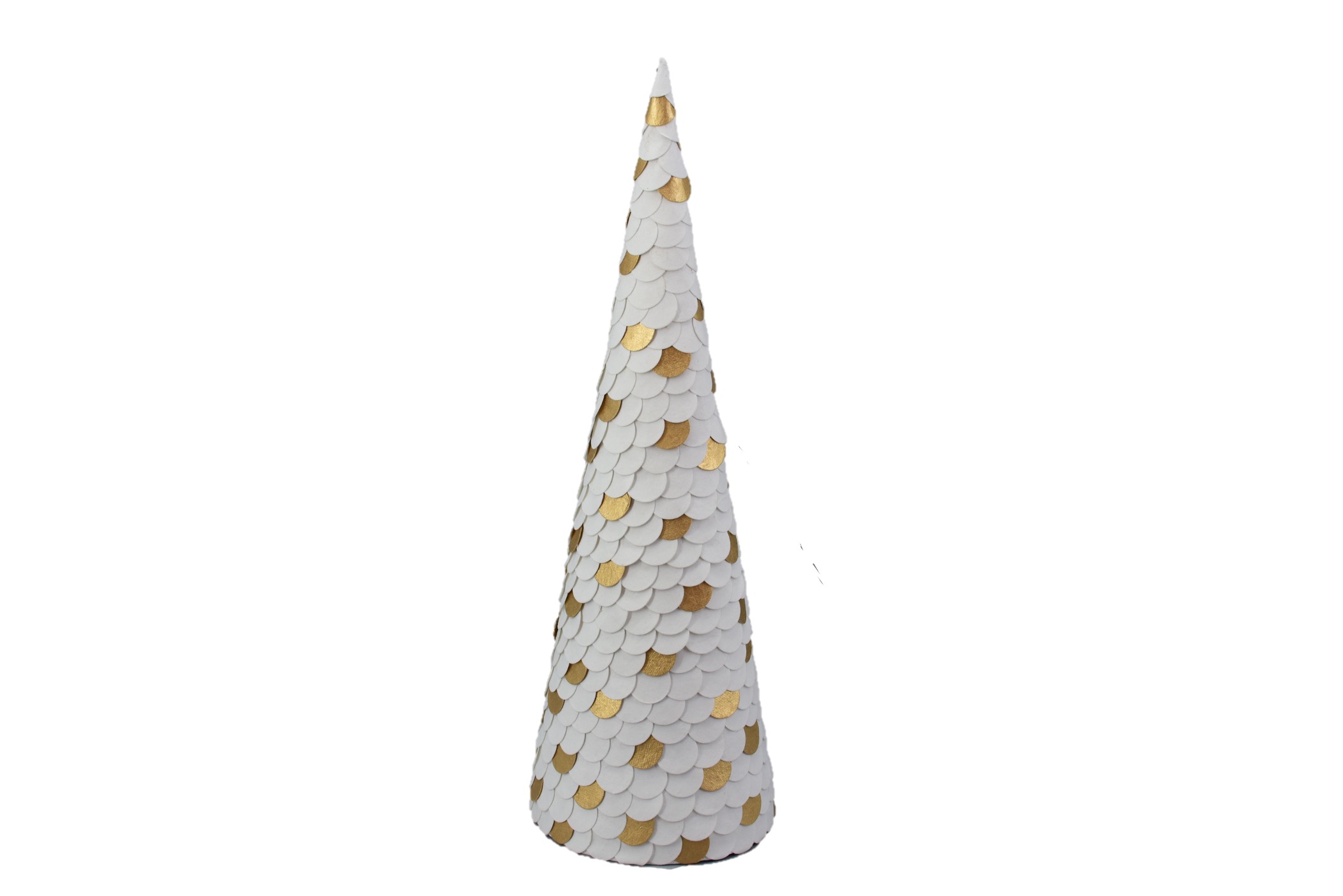 Paper Cone Tree White Gold 46 Cm Gift