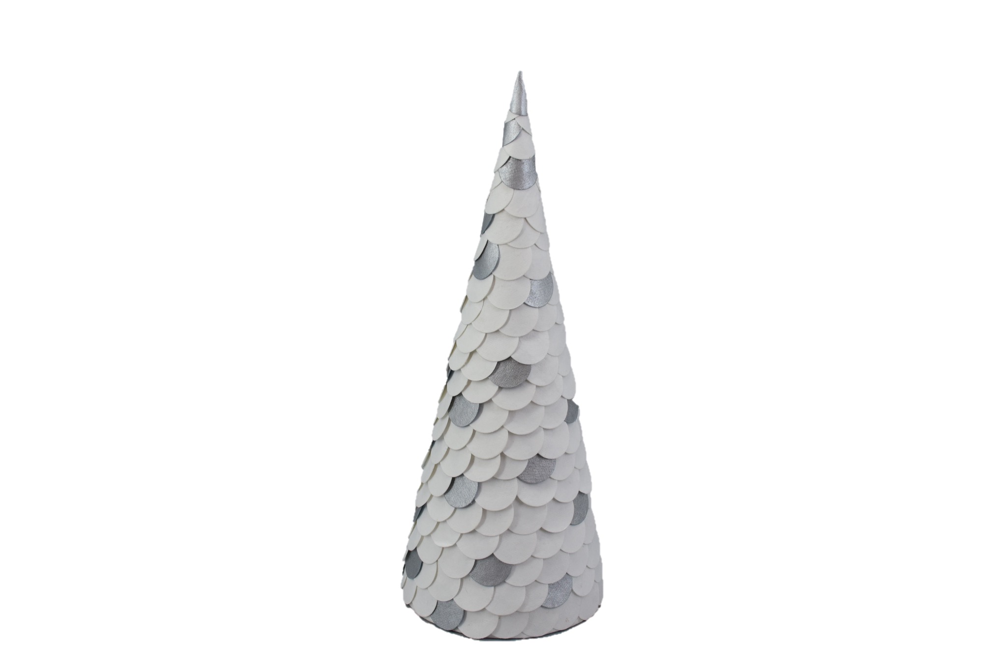 Paper Cone Tree White Silver 31 Cm Gift