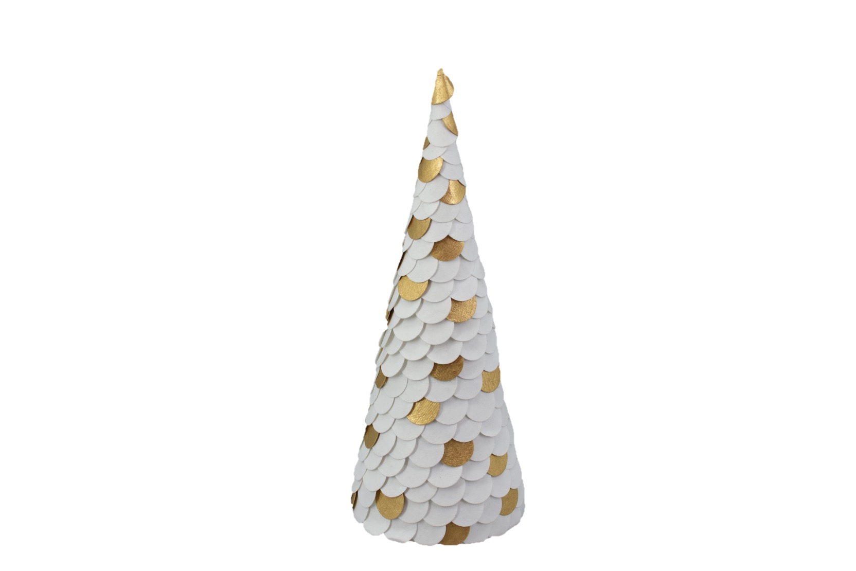 Paper Cone Tree White Gold 31 Cm Gift