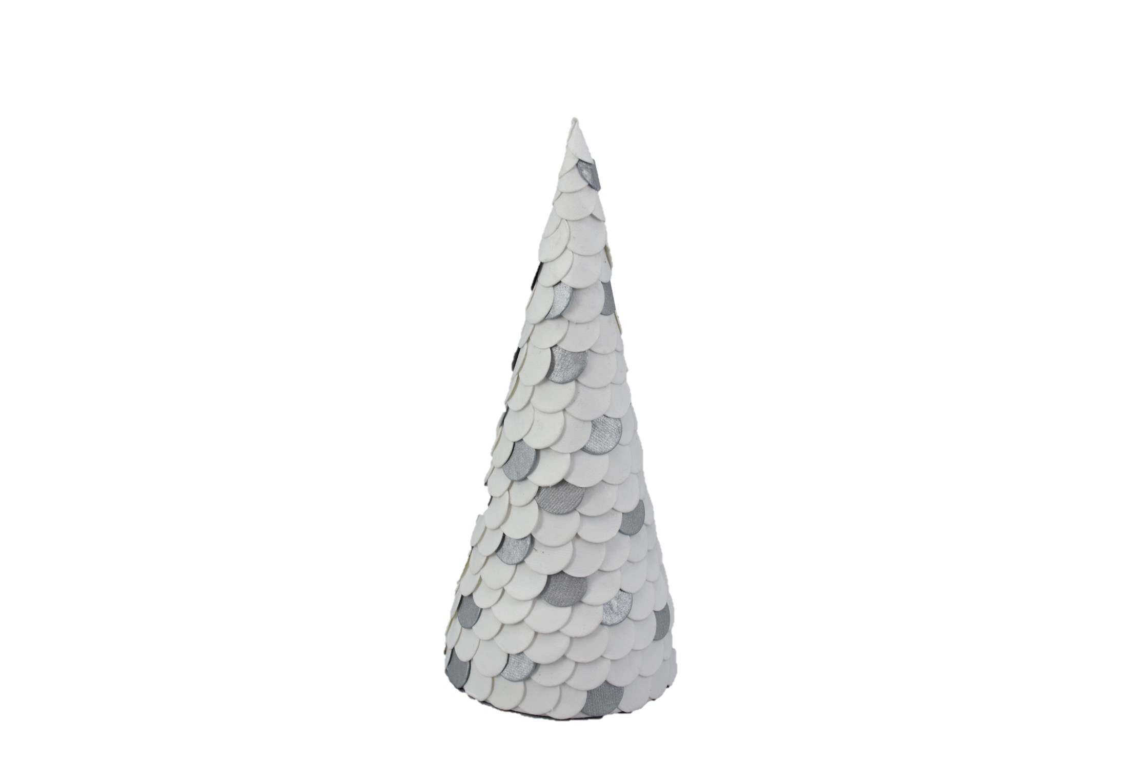 Paper Cone Tree White Silver 21.5 Cm Gift