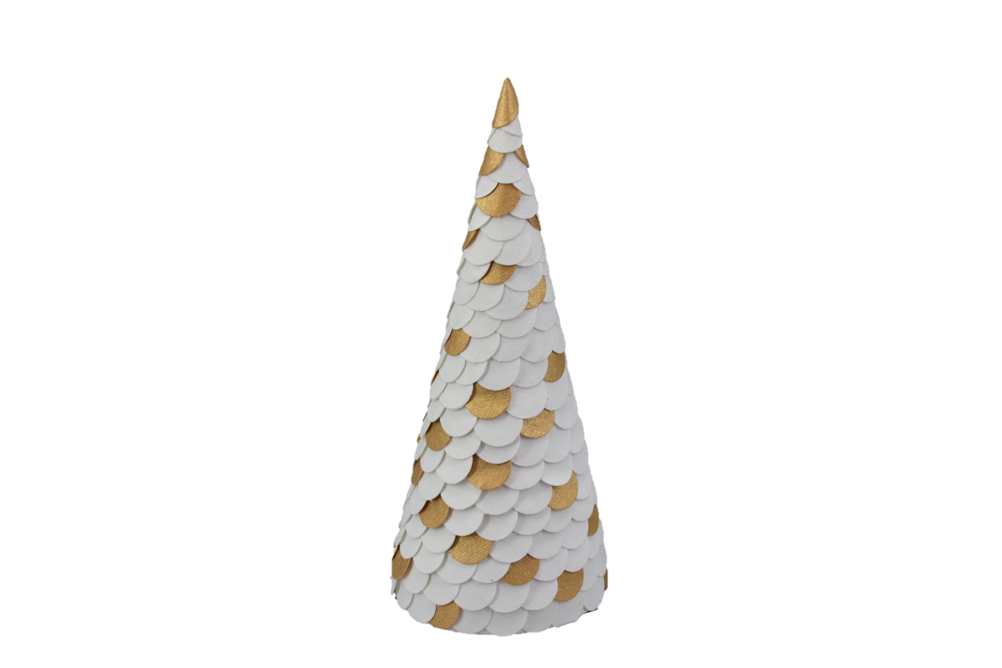 Paper Cone Tree White Gold 21.5 Cm Gift