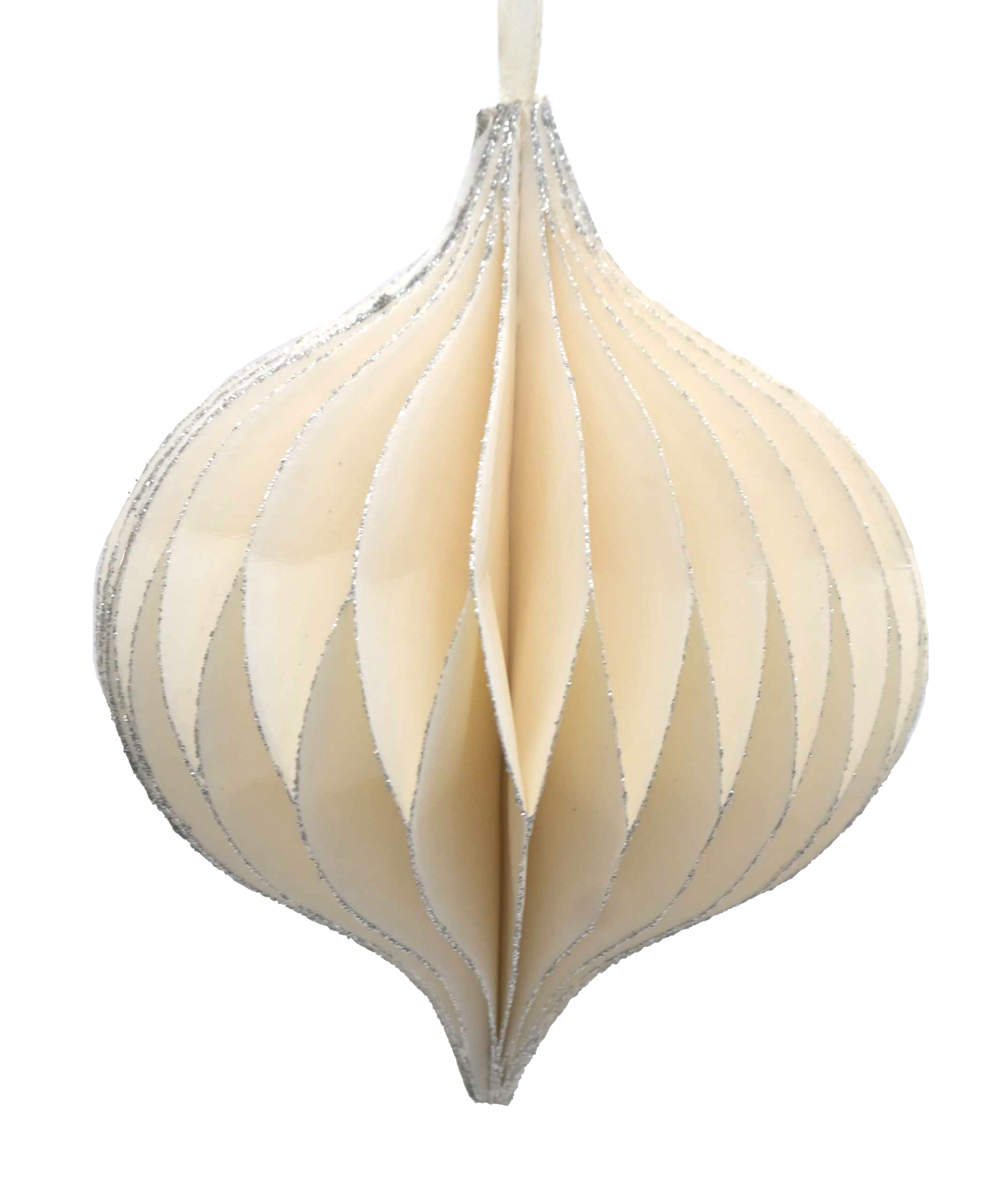 Paper Honeycomb Onion Glitter White 10cm Gift