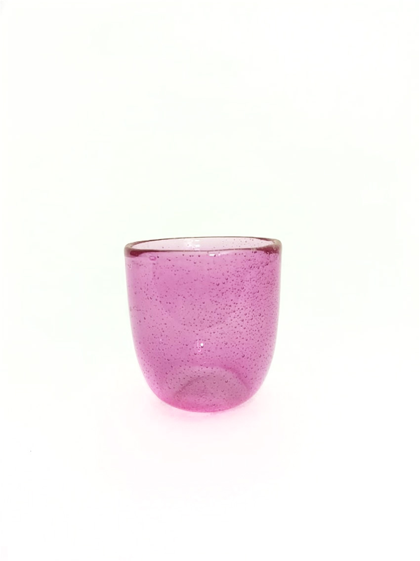 Tealight Holder In Seeded Bubble Finish Pink Gift