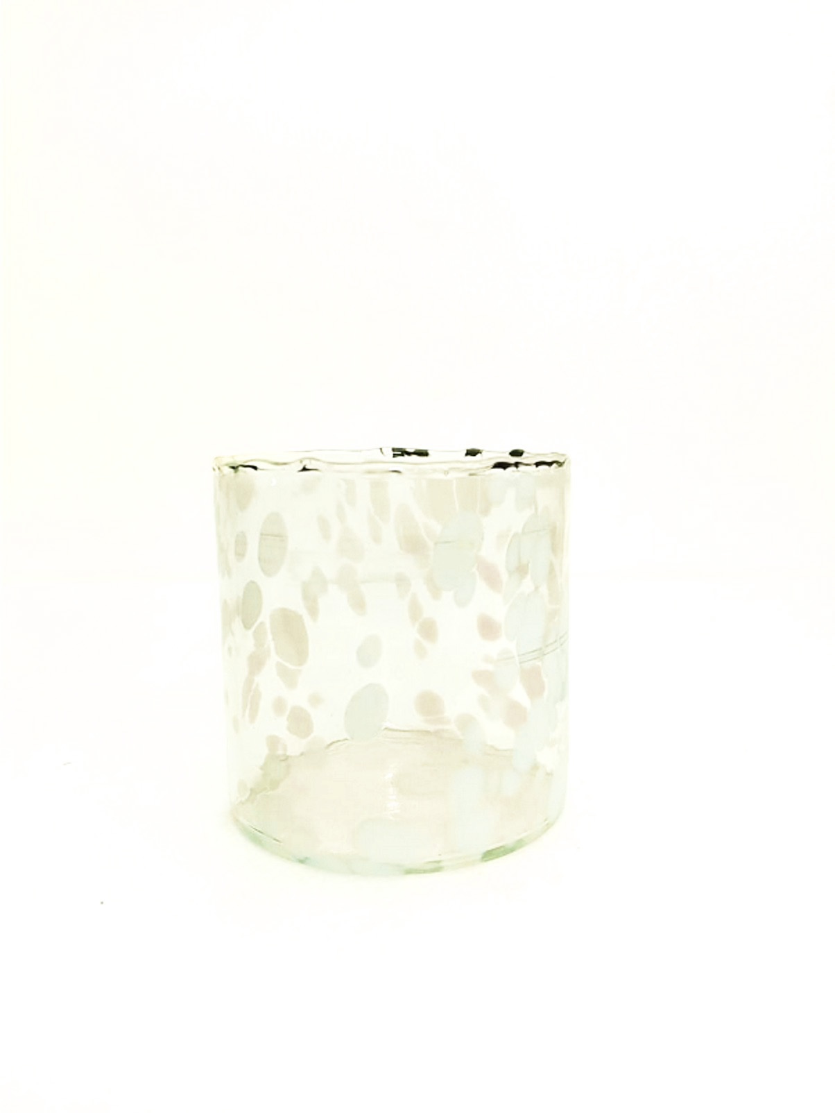 Speckled Recycled Glass Tealight White 11cm Gift