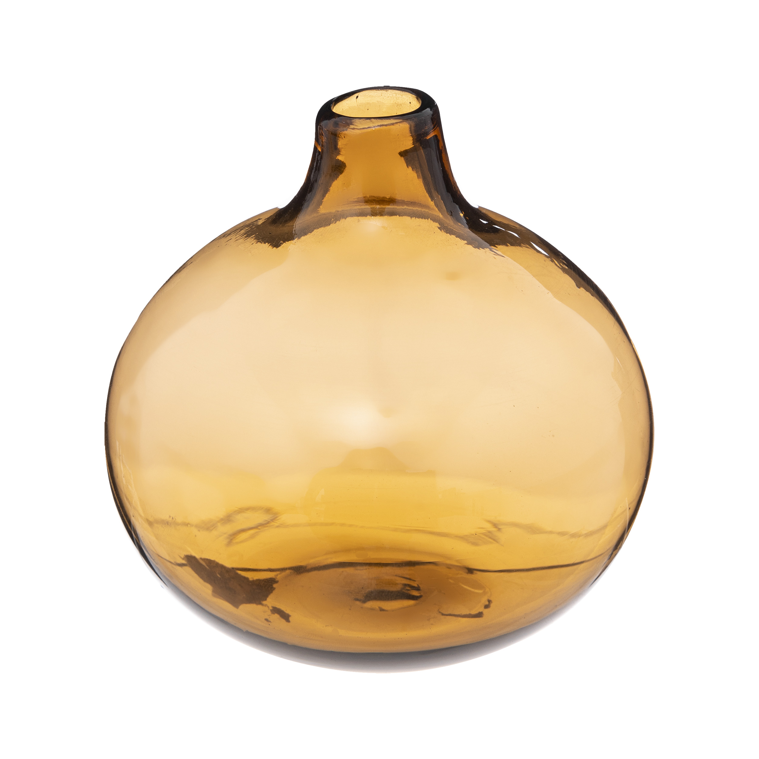 Aw24 Bud Vase 11 Cm High Amber Glass Gift