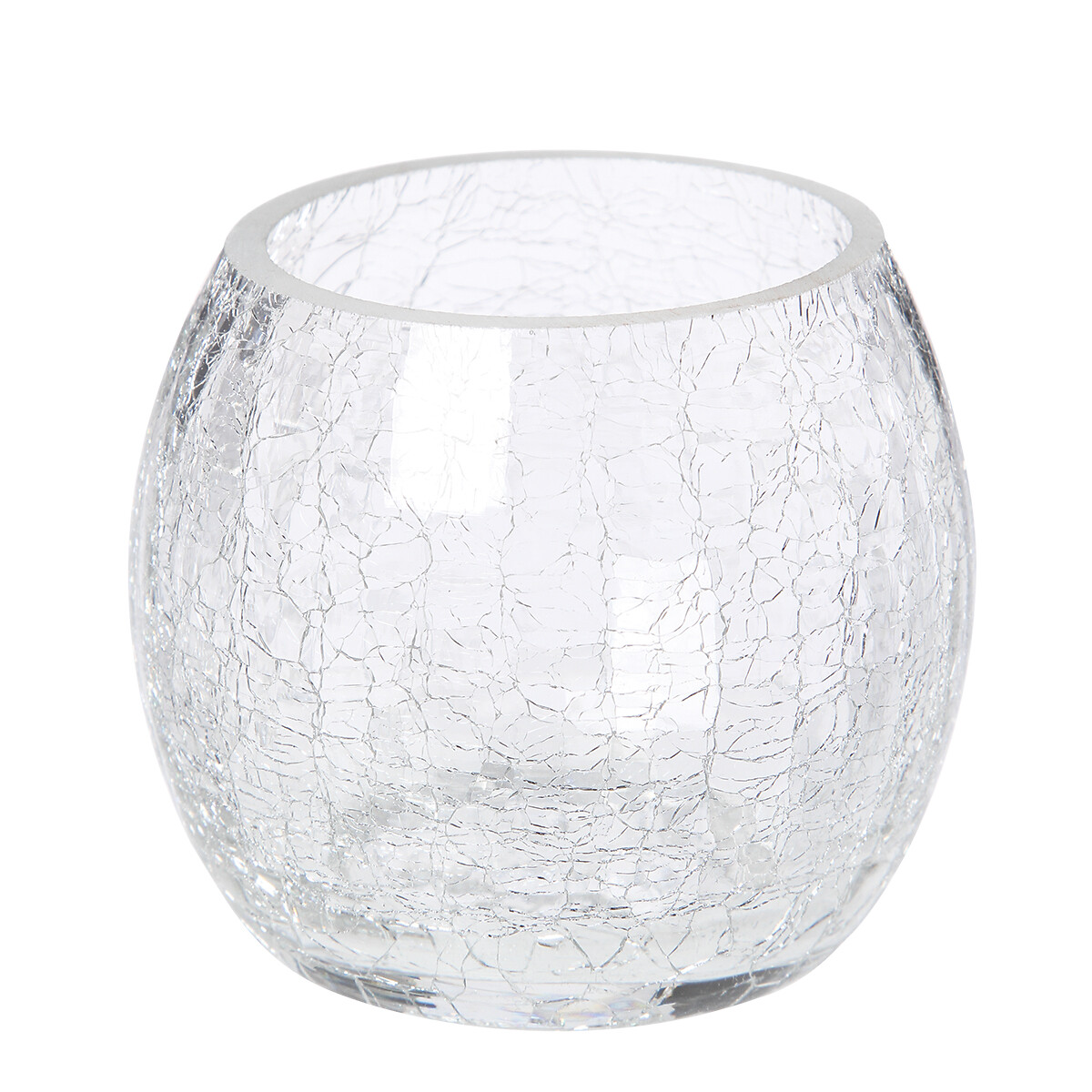 Ss25 Alexis Candle Holder 8 X 8 Cm Crackle Glass Display Gift