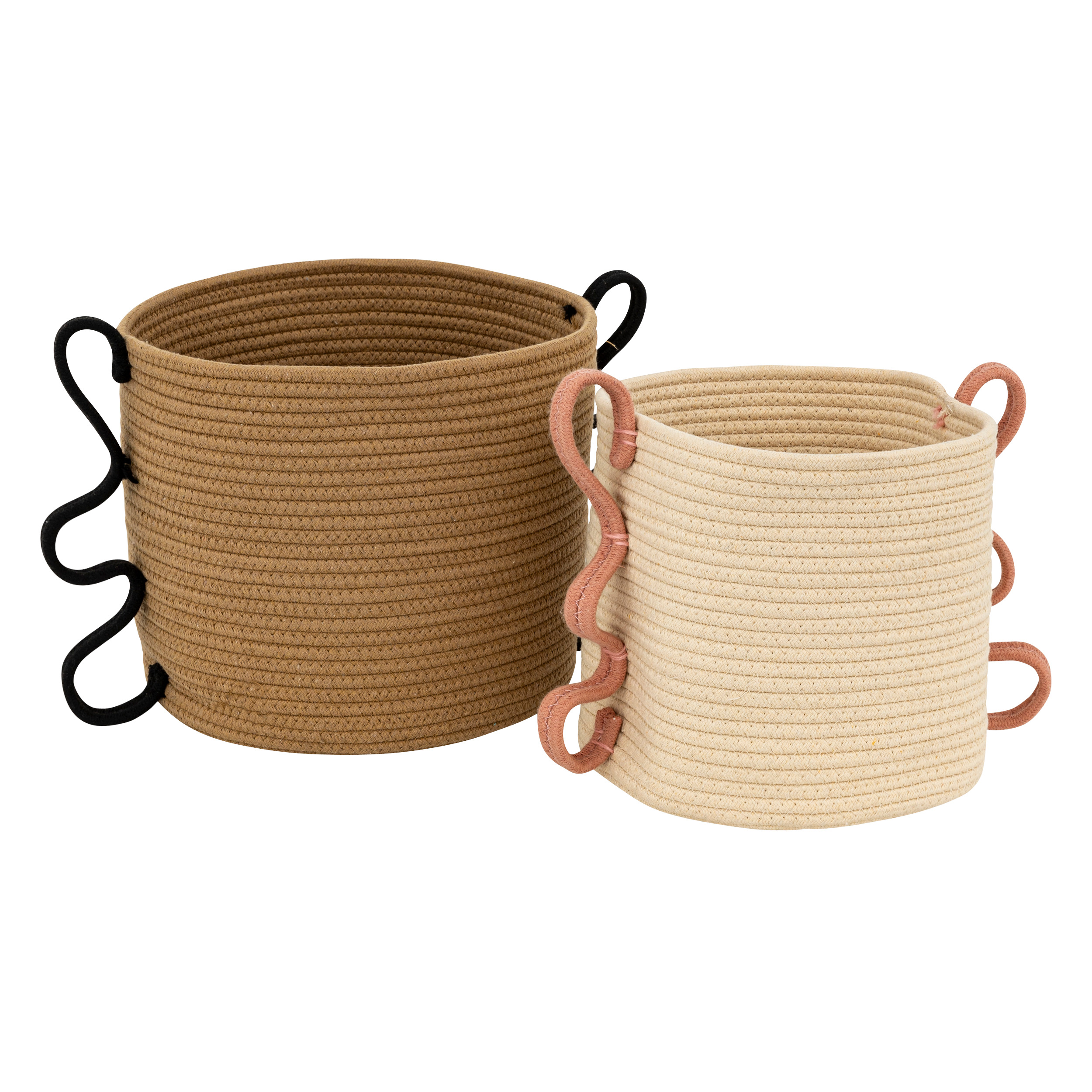 Ss25 Set Of 2 Wavy Bliss Cotton Baskets Gift