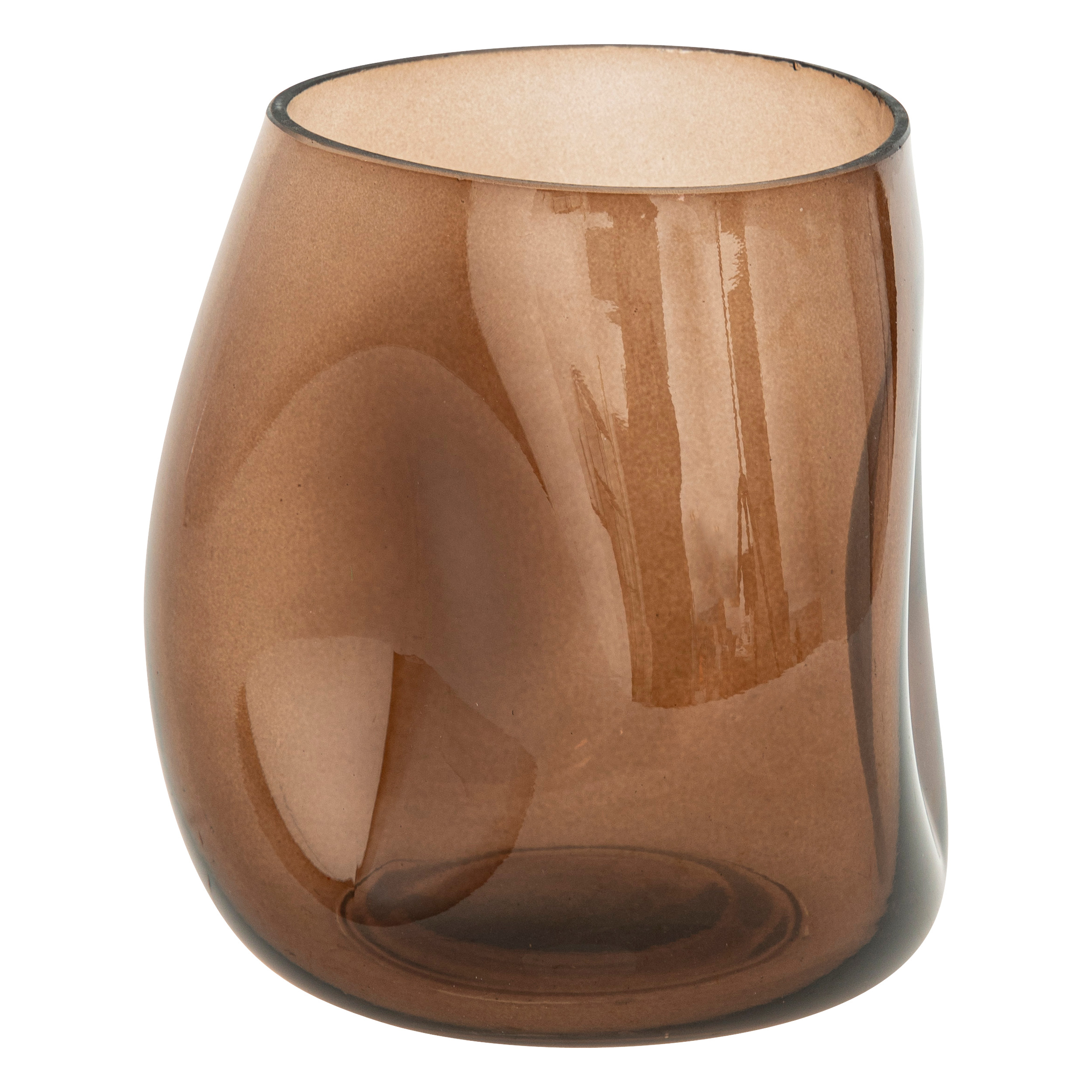 Aw24 Vase Bravi 16cm Brown Glass Gift