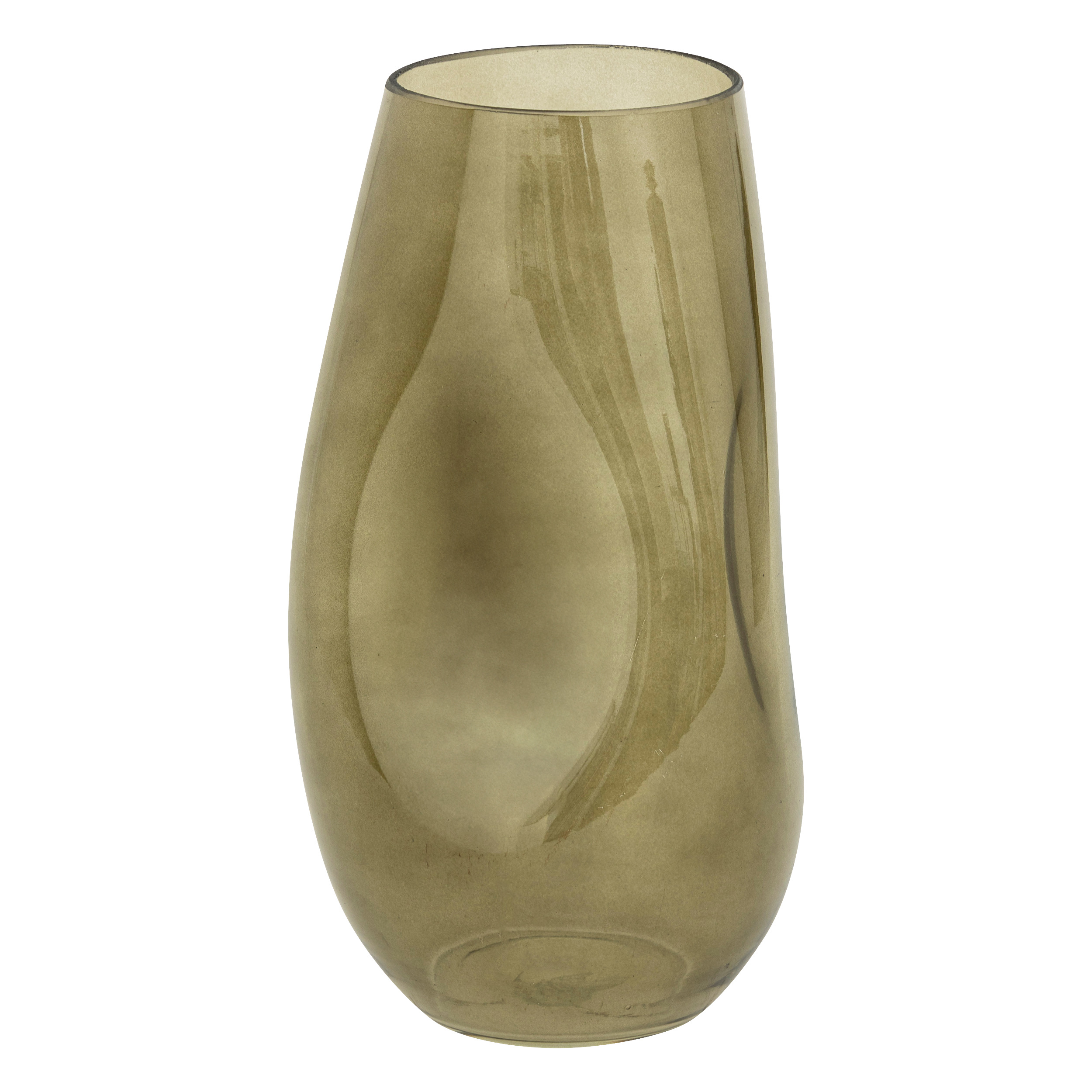 Aw24 Bravi Vase 28 Cm High Khaki Glass Gift