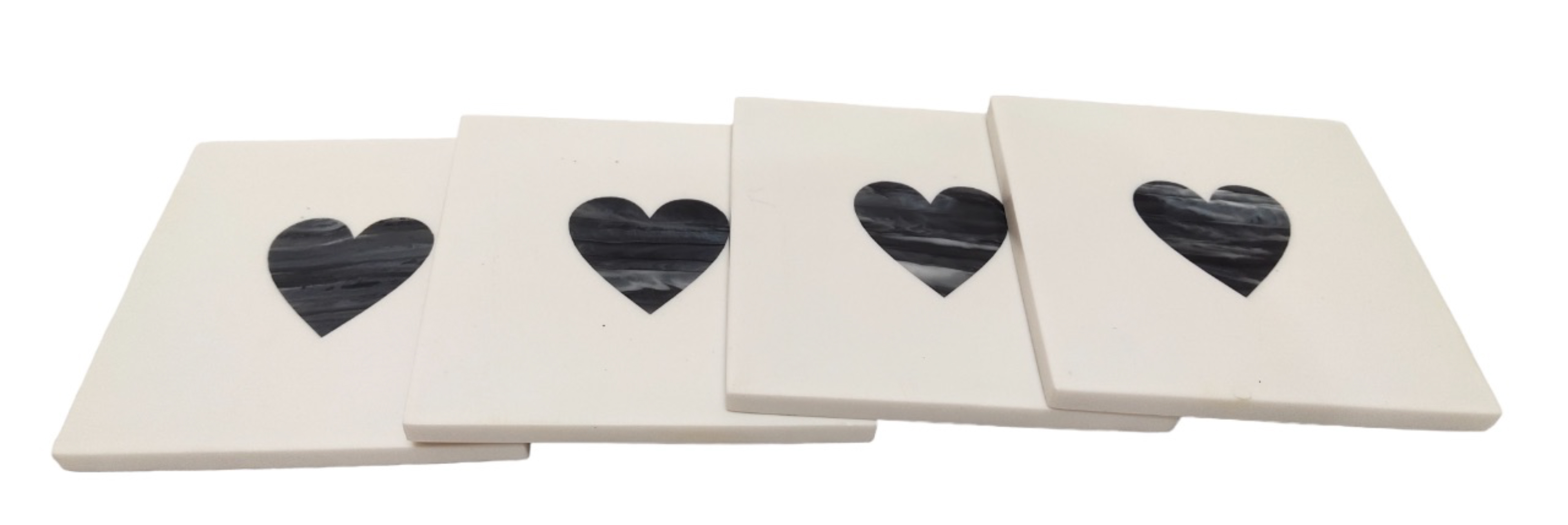 Ss25 Coaster Set Of 4 With Heart On It Gift