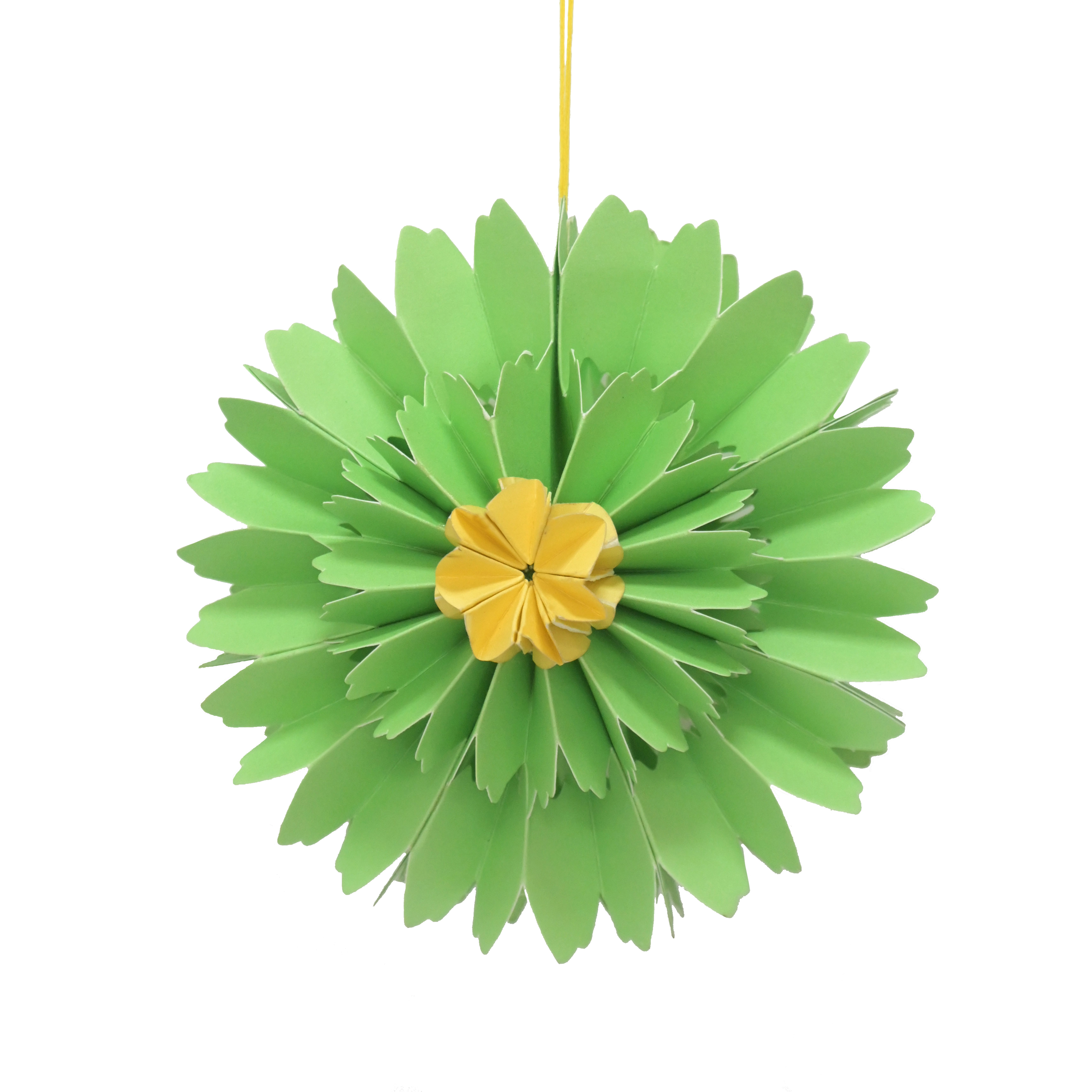 Paper Flower Hanging Dec - Green 15 X 15 X 11cm Gift