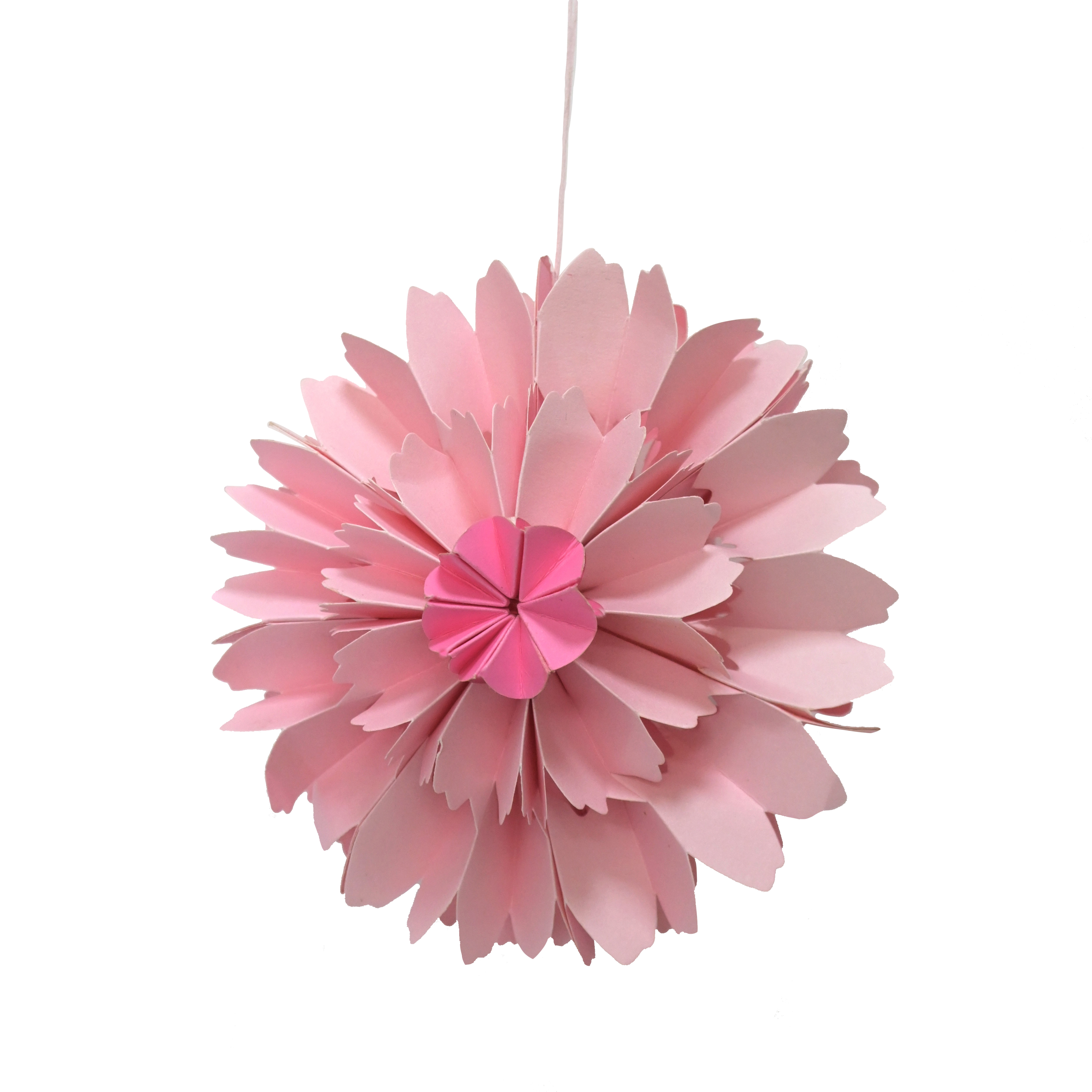 Paper Flower Hanging Dec - Light Pink 15 X 15 X 11cm Gift