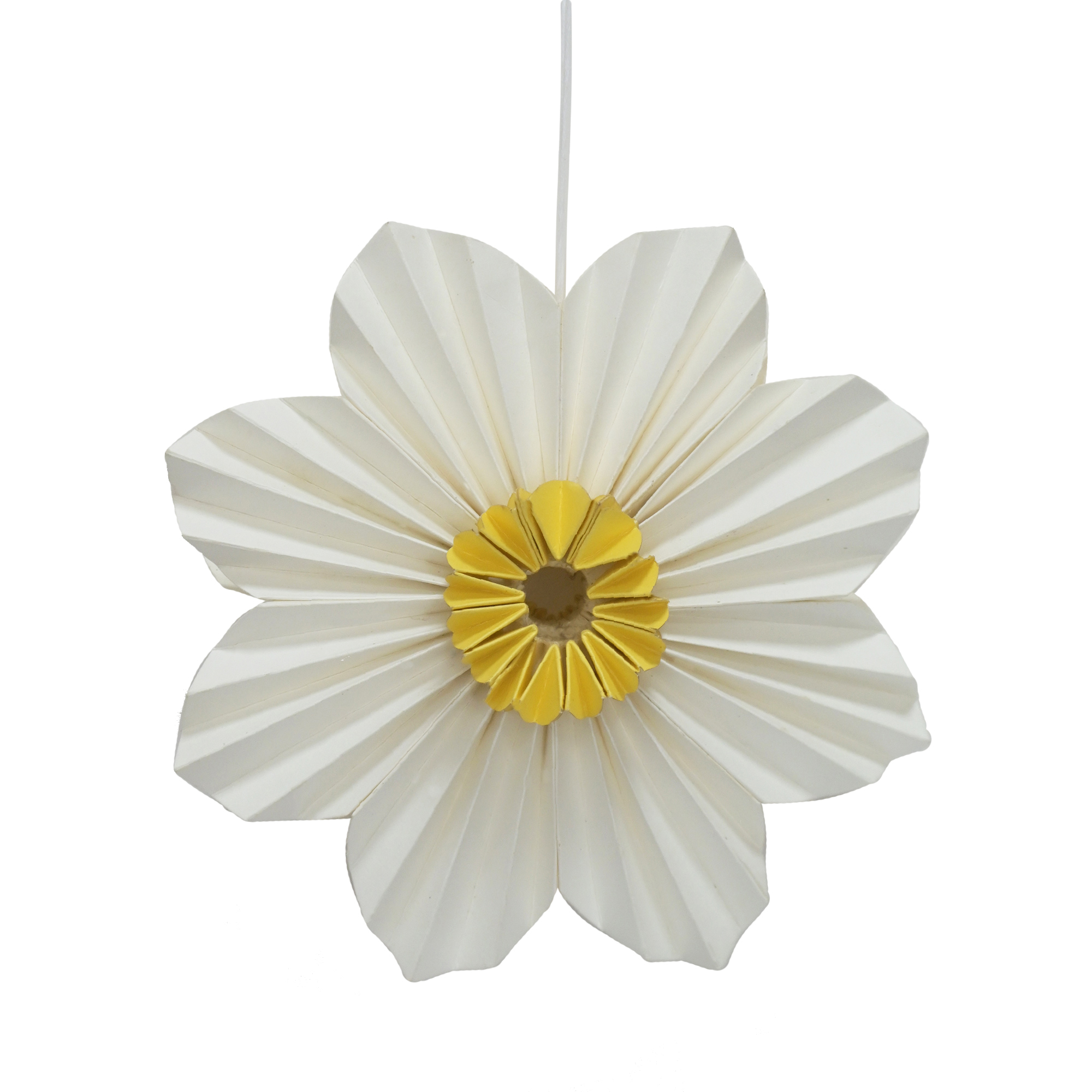 Paper Flower Hanging Dec - White 16 X 16 X 6cm Gift