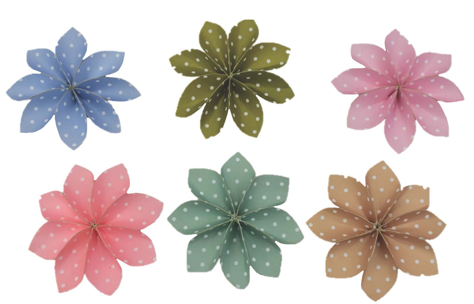 Set Of 6 Dotty Flowers - Small Gift