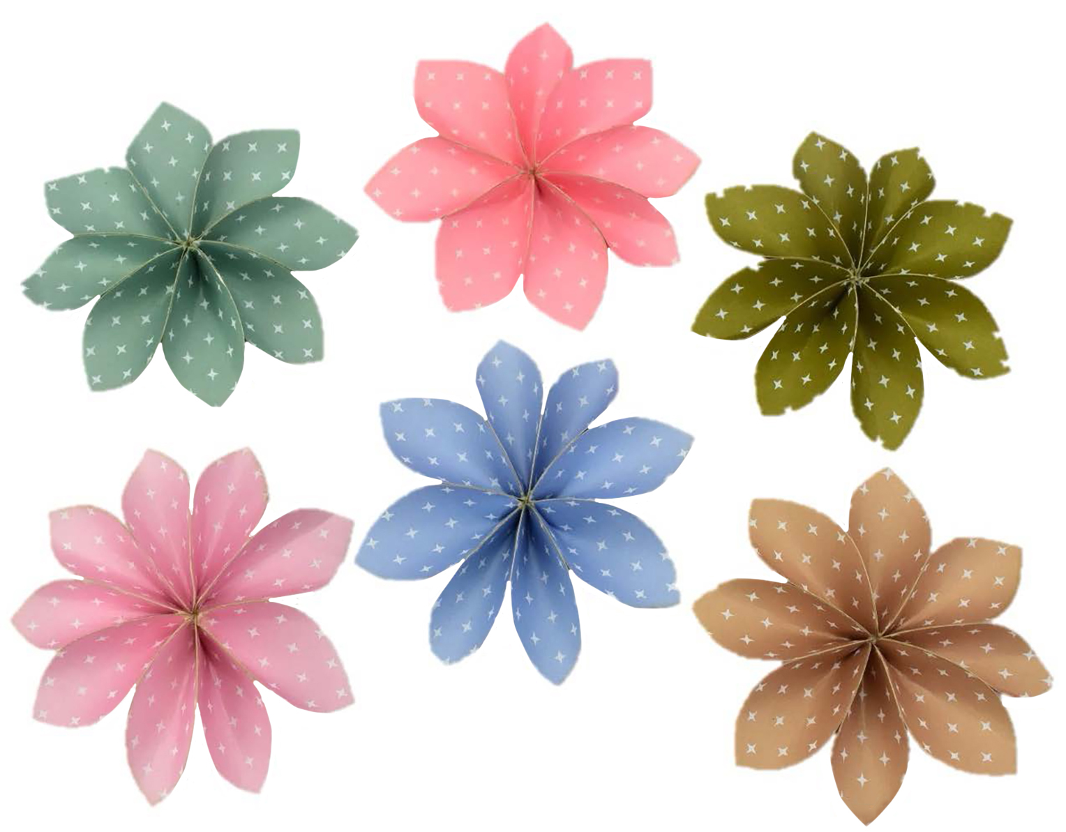 Set Of 6 Star Burst Flowers - Small Gift