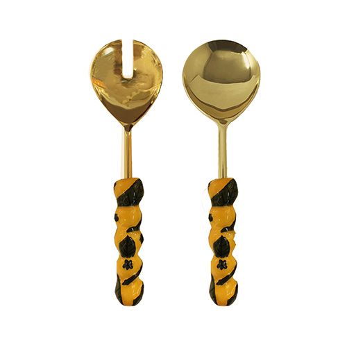Ss25 Set Of 2 Salad Servers - Lemon Gift