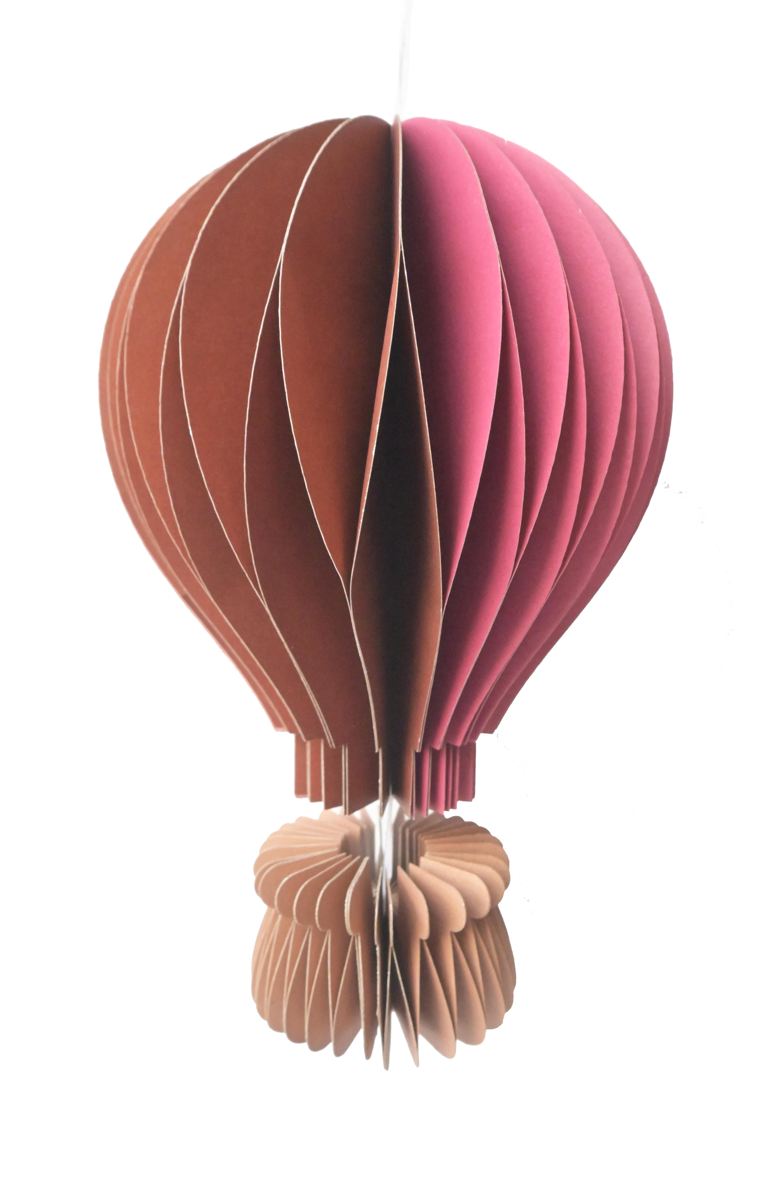 Hot Air Balloon Paper Hanging Pink Burgundy 20cm Gift