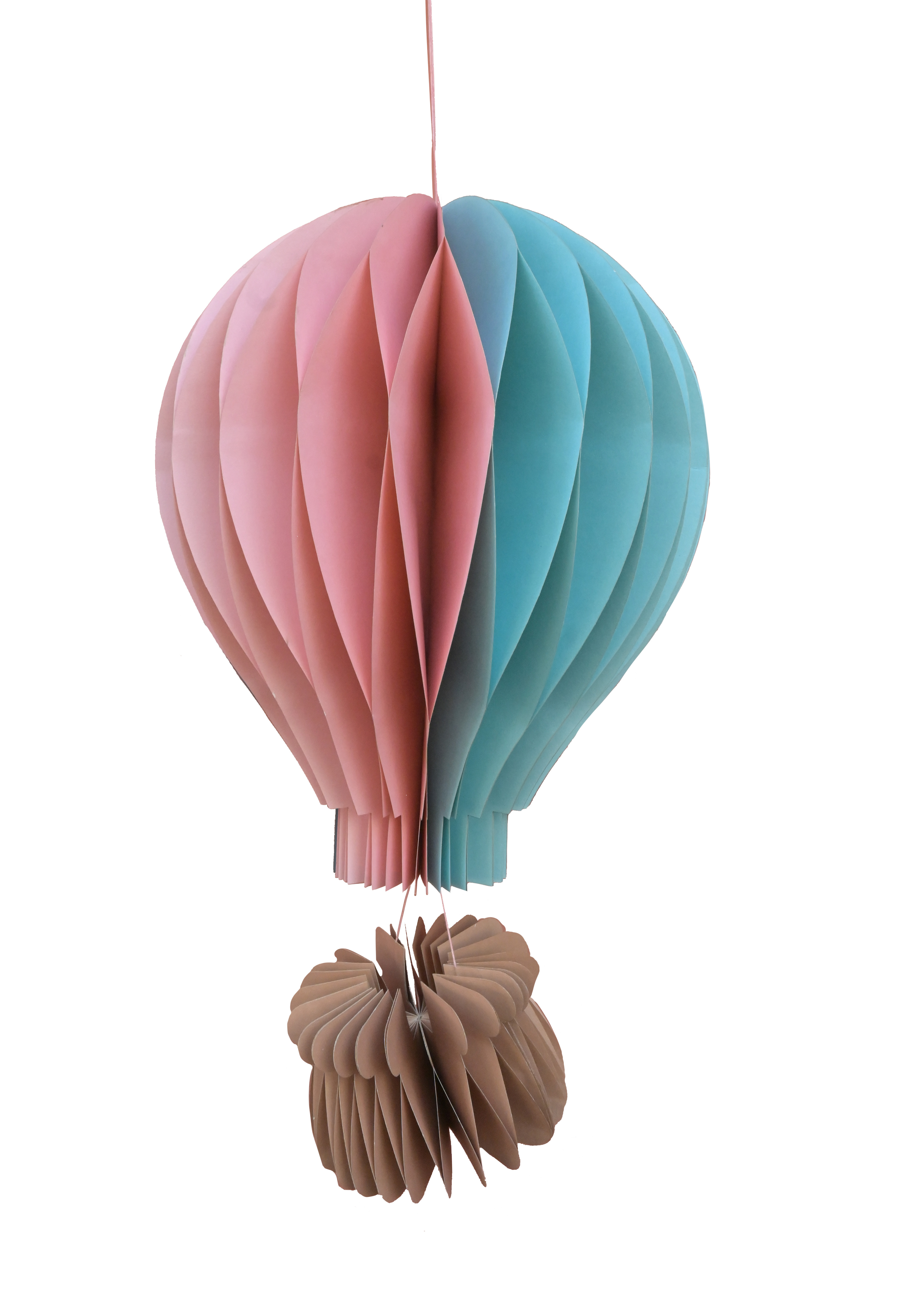 Hot Air Balloon Paper Hanging Pink Mint 20cm Gift