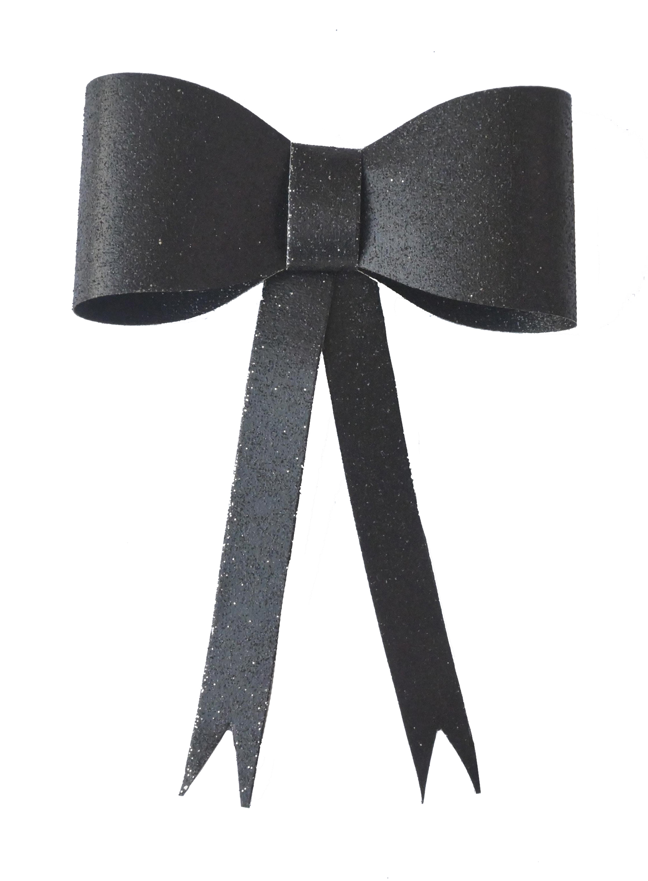 Paper Bow Hanging And Sticker Set 2 12cm Black Glitter Gift