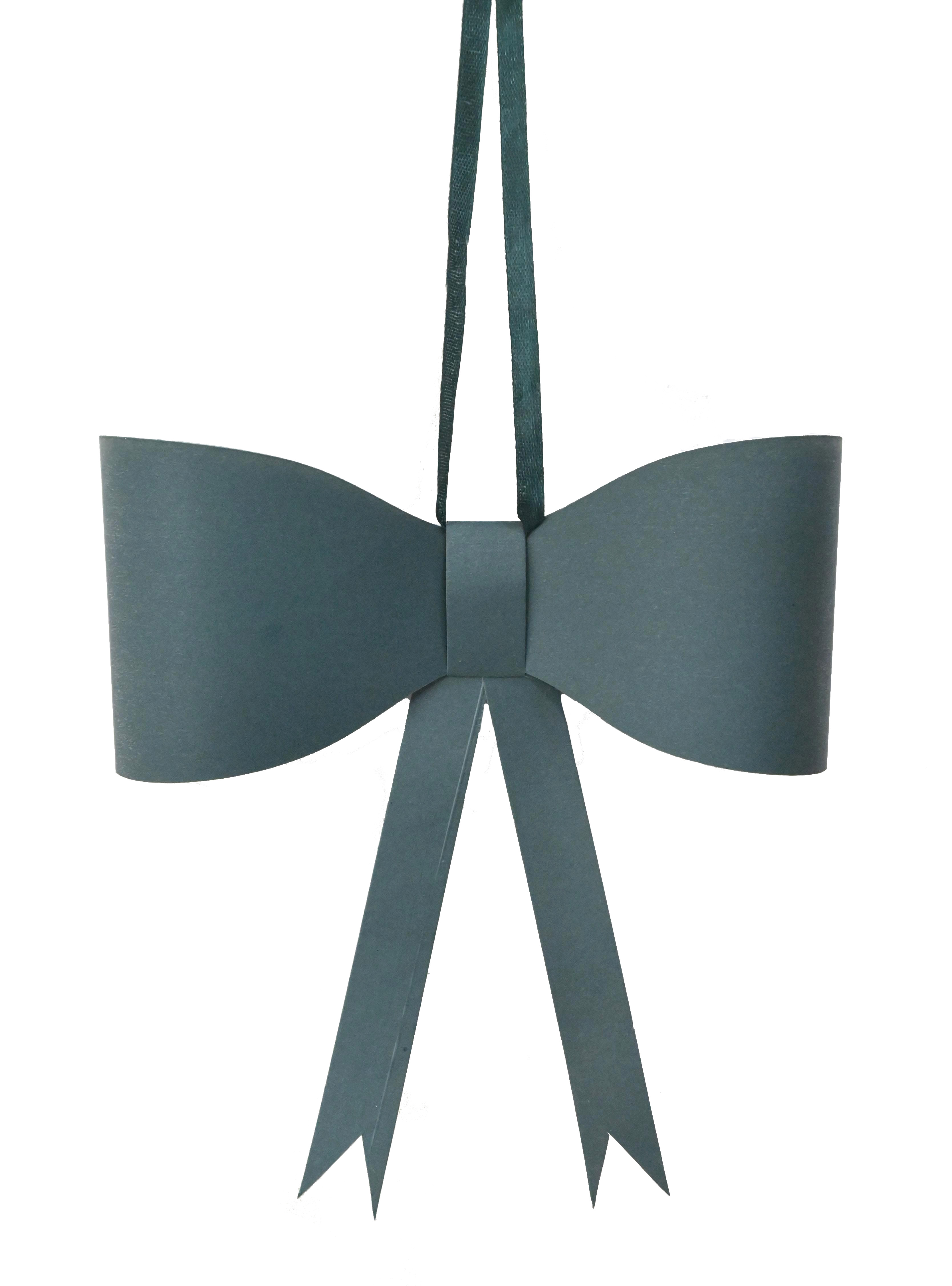 Paper Bow Hanging And Sticker Set 2 20cm Emerald Green Gift