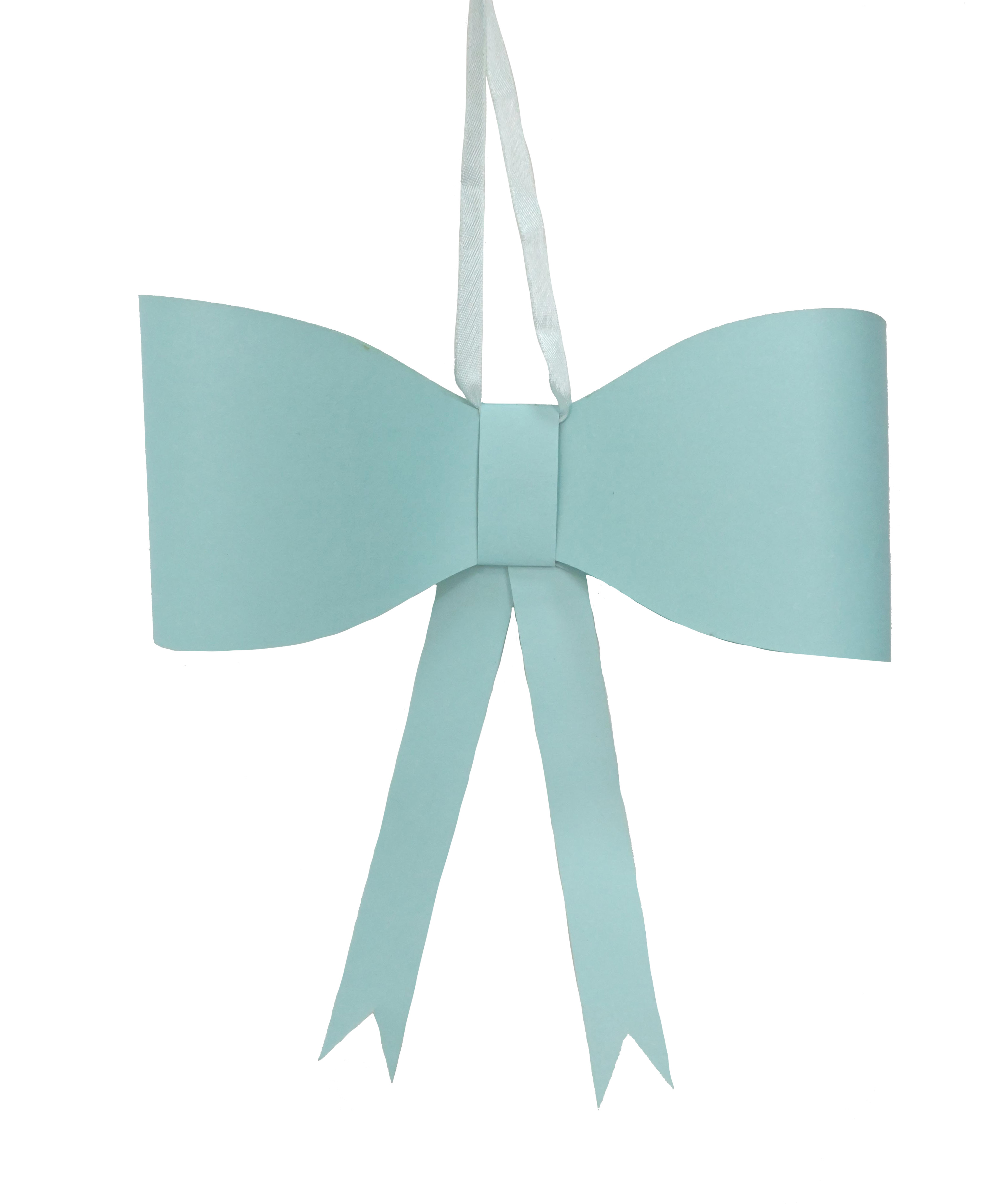 Paper Bow Hanging And Sticker Set 2 20cm Mint Gift